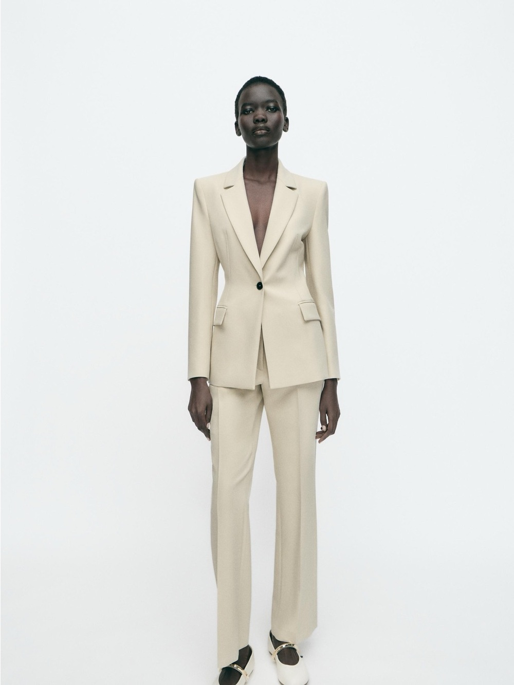 Zara Cream Structured Suit
